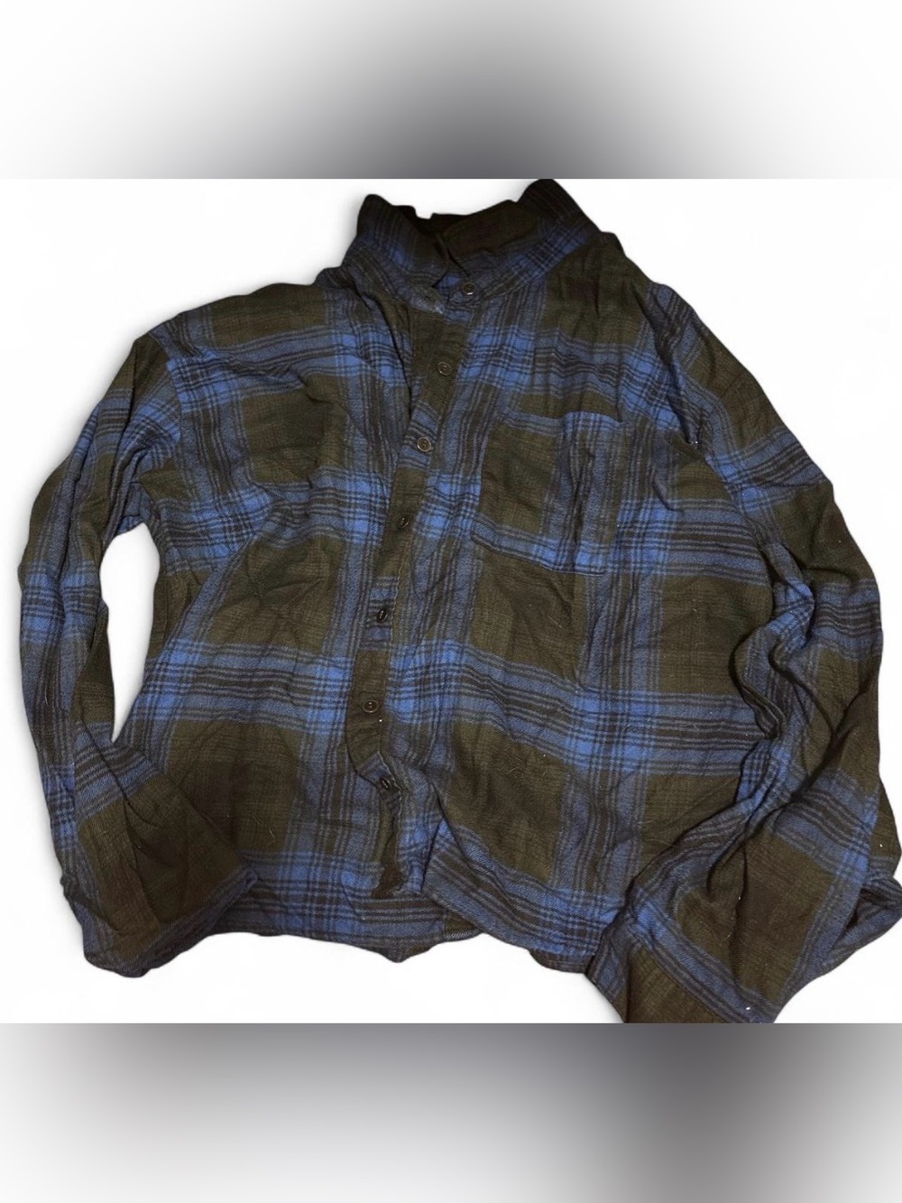 wild fable Blue and Black Plaid Button-Down Shirt